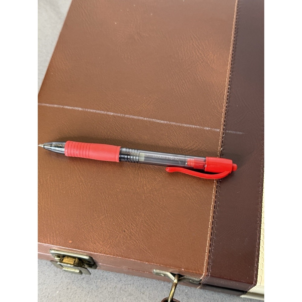 Vintage Backgammon GAME Brown Faux Leather Briefcase Racing Stripe COMPLETE GUC - Picture 16 of 16
